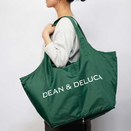 DEAN ＆ DELUCA (ディーン＆デルーカ レジかご買物バッグ&保冷ボトルホルダー SOHOグリーン
