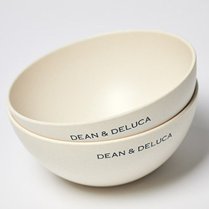 DEAN & DELUCA(ディーン＆デルーカ) 軽くて便利なバンブー食器ボウル&スプーン（2組4点）ホワイト