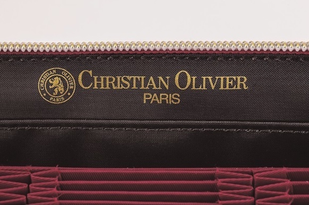 CHRISTIAN OLIVIER PARIS レシートと小銭が分かれる長財布 Chocolat×Rouge ブランドロゴ