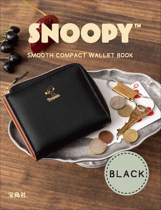 SNOOPY SMOOTH COMPACT WALLET BOOK BLACK 表紙