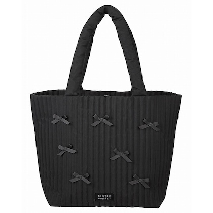 SISTER AUDREY リボンたっぷり! 軽くておしゃれなキルティングトートバッグBOOK　color:black