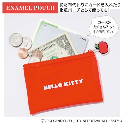 HELLO KITTY (ハローキティ) レトロデザインの豪華2点セット♡お出かけトート＆リンゴチャーム付きエナメルポーチ
