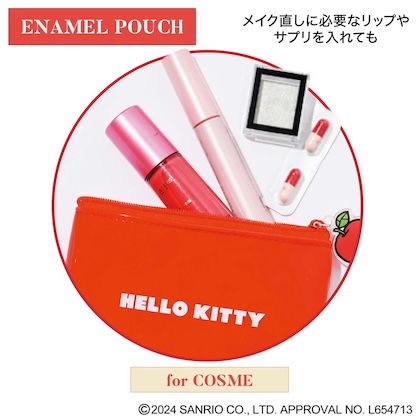 HELLO KITTY (ハローキティ) レトロデザインの豪華2点セット♡お出かけトート＆リンゴチャーム付きエナメルポーチ