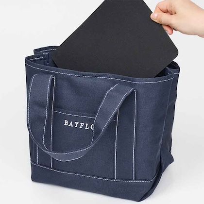 BAYFLOW 収納5ポケット LOGO TOTE BAG BOOK NAVY