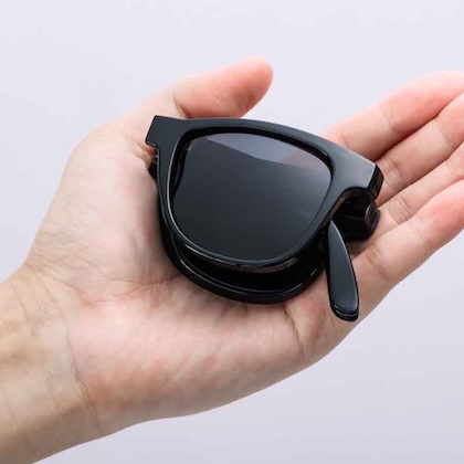 反射をブロック! 安全! 快適! 折りたたみ偏光グラス ブラックレンズ ver. ケース付き