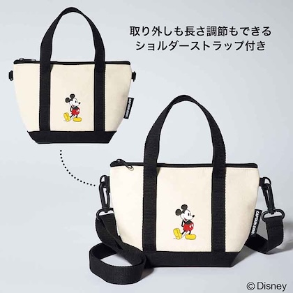 キャプテンスタッグ ミッキーマウスデザイン ショルダーストラップ付き トート型ポーチ