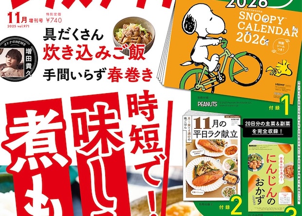 レタスクラブ 2025年 11月号増刊 雑誌 付録 [スヌーピー カレンダー]