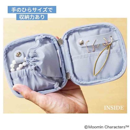 MOOMIN (ムーミン) 刺繍がかわいい豪華おでかけ3点セット①アクセサリーポーチ②ハンドタオル ③ミラー