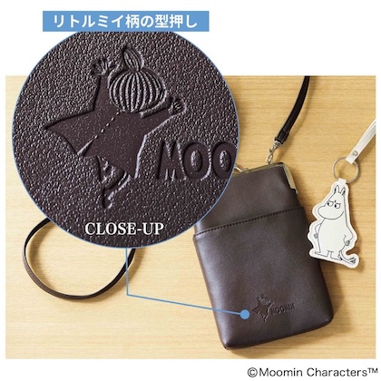 MOOMIN (ムーミン) ジップポケット付き がま口スマホショルダー&ムーミン バッグチャーム