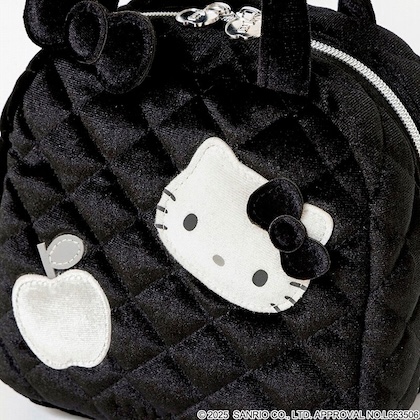 HELLO KITTY × BRILMY 中身が見えて時短がかなう ズボラに優しいコスメポーチ BOOK VELOUR BLACK ver.