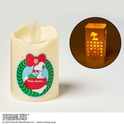 おしゃれな専用スリーブ付き！ スヌーピーデザインのゆらゆらキャンドルライト