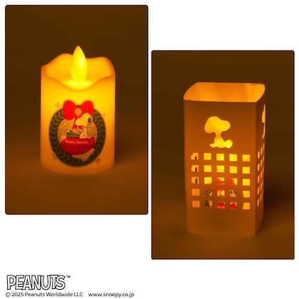 おしゃれな専用スリーブ付き！ スヌーピーデザインのゆらゆらキャンドルライト