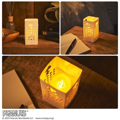 おしゃれな専用スリーブ付き！ スヌーピーデザインのゆらゆらキャンドルライト