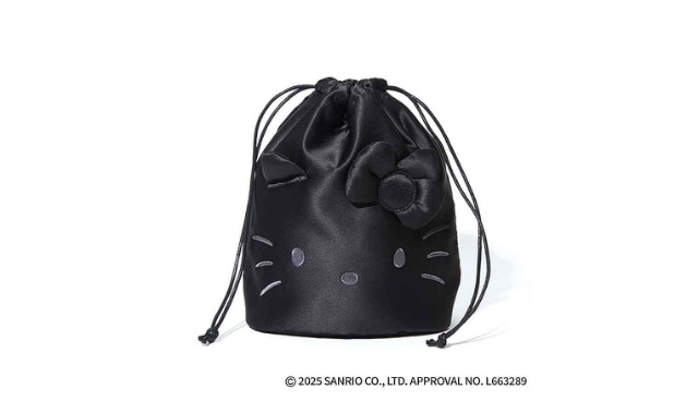 otona MUSE (オトナミューズ) 2026年 1月号増刊 雑誌 付録 [HELLO KITTY (ハローキティ) 光沢感がシックなフェイス巾着ポーチ]