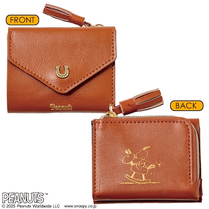 SNOOPY YEAR OF THE HORSE MINI WALLET BOOK BROWN