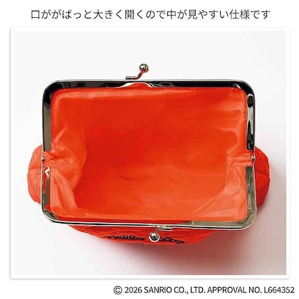 ハローキティ リンゴ柄にときめく刺しゅう入りがま口ポーチ