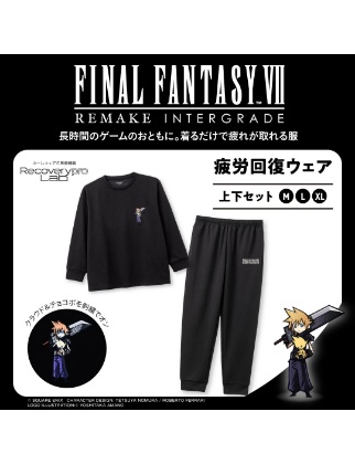 一般医療機器<Recoverypro Lab.>疲労回復ウェア BOOK 『FINAL FANTASY VII REMAKE INTERGRADE』上下セット(長袖・ロングパンツ)/ブラック