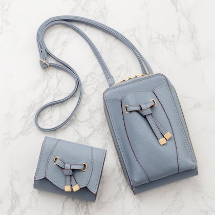 VIS フラワーカット財布ミニ SAXE BLUE