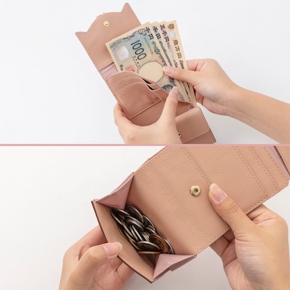 VIS フラワーカット財布ミニ PINK