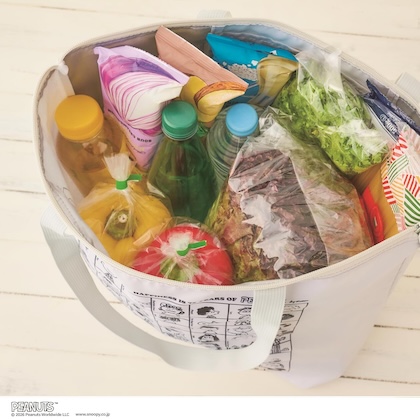 PEANUTS誕生75周年記念デザイン スヌーピー 折りたためる 超BIG保冷バッグ