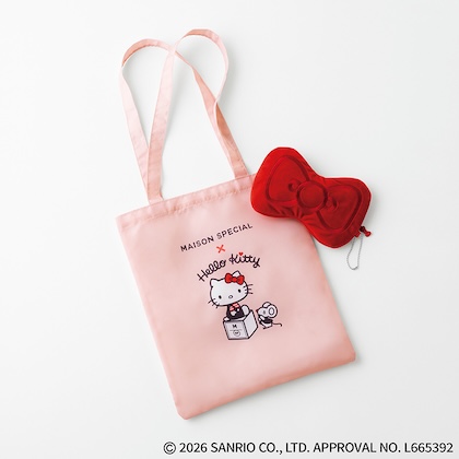 メゾンスペシャル×ハローキティ リボンポーチ＆トートバッグ[color:pink]