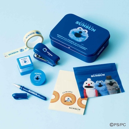 パペットスンスン かわいくて便利な缶ケース入りミニ文具セット