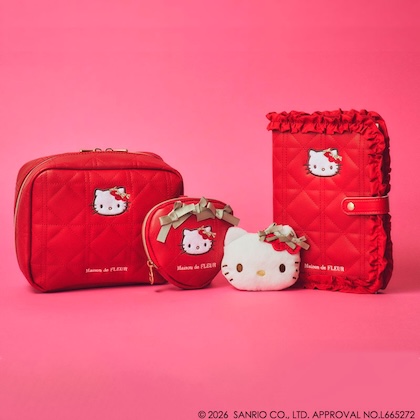 Maison de FLEUR×HELLO KITTY いちごマルチケースBOOK RED