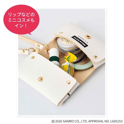 みずいろ ハローキティのサフィアーノ レザー調マルチケース