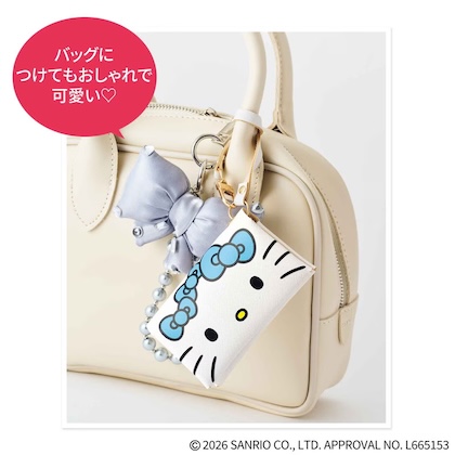 みずいろ ハローキティのサフィアーノ レザー調マルチケース