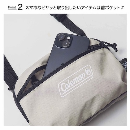 Coleman (コールマン) 背面メッシュ＆キーフック付きショルダーバッグ]