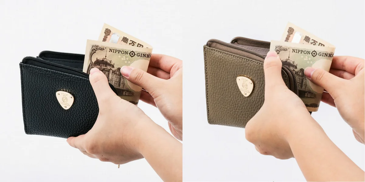 ATAO (アタオ) ミニ財布 BLACK ／ TAUPE