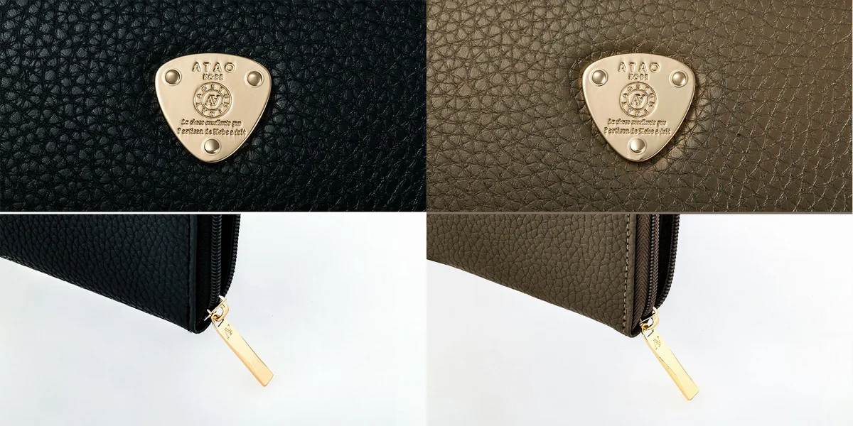 ATAO (アタオ) ミニ財布 BLACK ／ TAUPE
